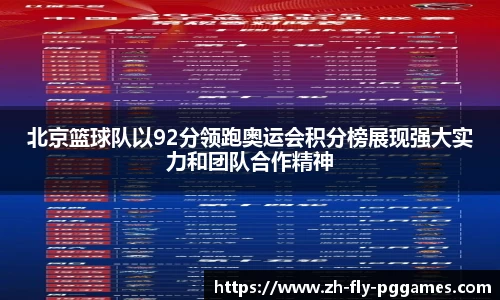 北京篮球队以92分领跑奥运会积分榜展现强大实力和团队合作精神